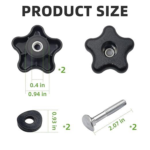 2 PCS Handle Knob and Screw Bolt Washer Kit Compatible with Toro 92-2260, 106-4161, 107-3844 – Durable Snow Blower Screws & Lawn Mower Bolt Accessories for Easy Repair of Snow Throwers & Lawn Mowers