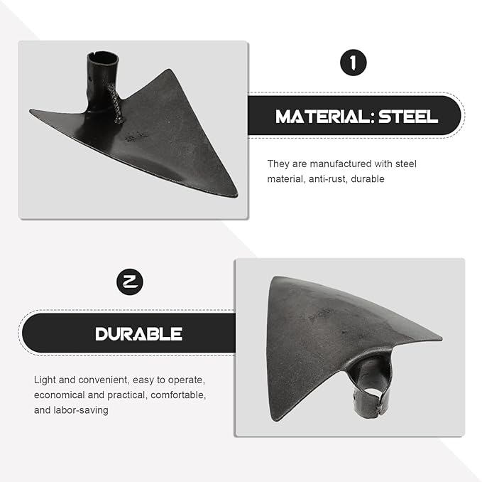 DOITOOL Triangle Hoe Steel Garden Digging Hoe for Weeding Planting Digging Soil, Gardening Hoe Hand Held Digging Hoe Garden Tool, 27X20cm (Silver Gray)