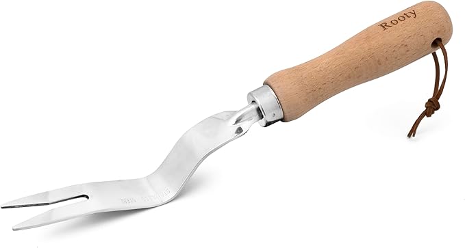 Rooty Gardening Dandelion Weeder Tool with Stainless Steel, Wooden Handle,Easy for Garden Weeding Removal,Weed Puller/Rust Resisitant
