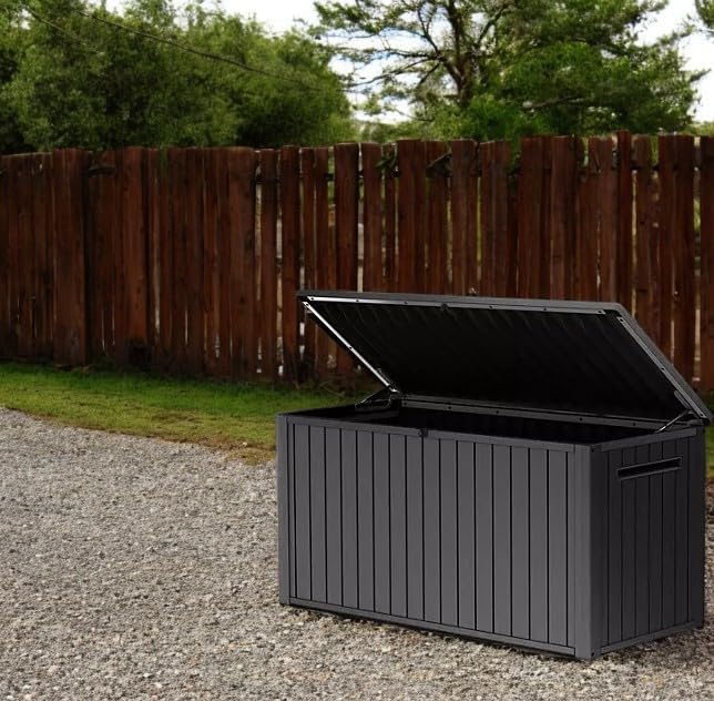170-Gallon Outdoor Storage Deck Box, Weather-Resistant, (Graphite)