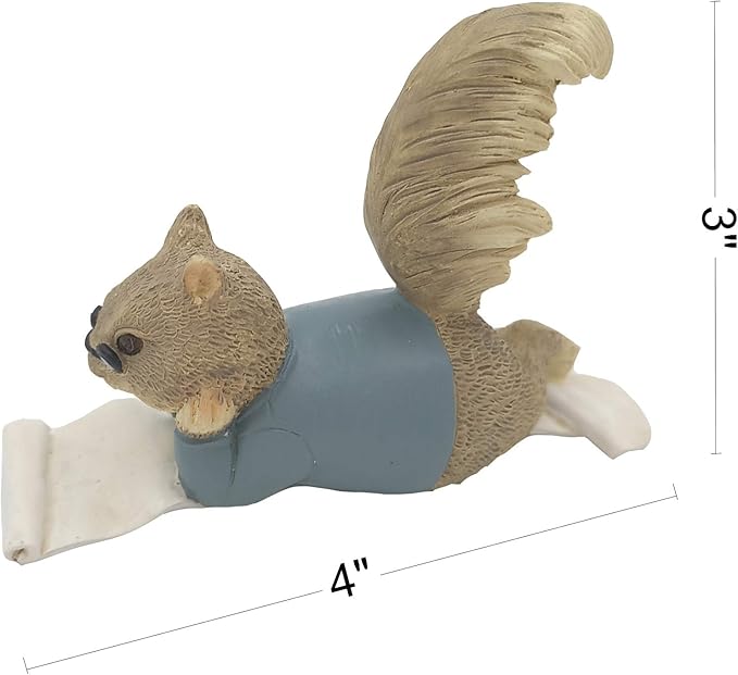 Garden Squirrel Figurine- Learning Grandfather Squirrel Statue