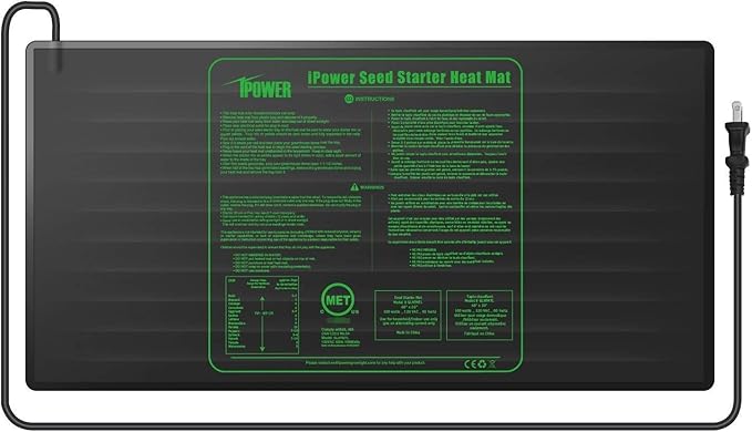 iPower 48" x 20" Waterproof Durable Seedling Heat Mat with Controller Warm Hydroponic Plant for Indoor Gardening Germination Starting, 2 Pack