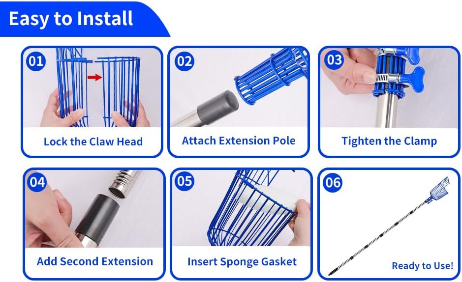 Fruit Picker Pole with Basket Segmented Fruit Picker Pole Tool for Apple Avocado Cherry Lemon Mango Orange Peach Picking(40-70”)