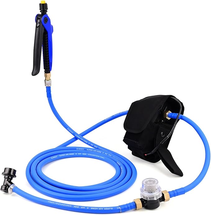 NEWISHTOOL Tint Smart Pouch Power Keg Sprayer Bag with 13 Feet Flexible Hose and Inner Filter, Chargeable Battery Powered Pump System for Window tinting, PPF and Auto Detailing