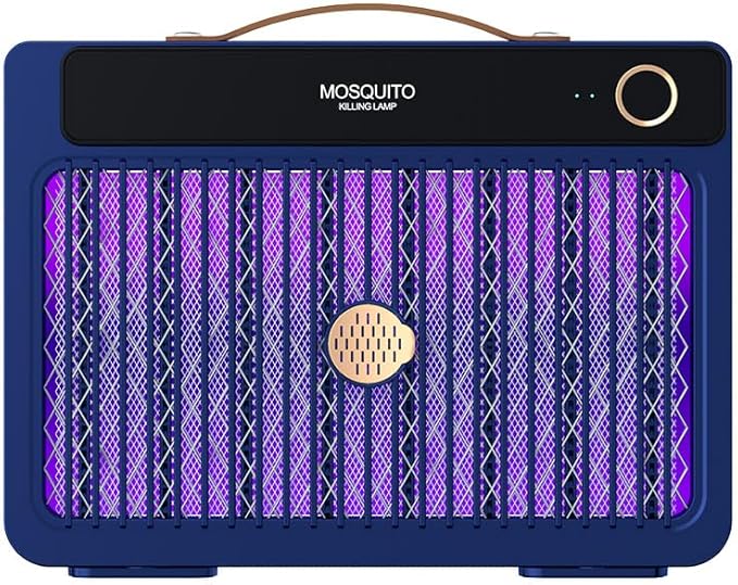 Portable Mosquito Killer Lamp with 4000mAh Rechargeable Battery, Indoor and Outdoor Use, Silent Bug Zapper, Cordless Electric Mosquito Trap for Camping, Home, and Travel (Blue)