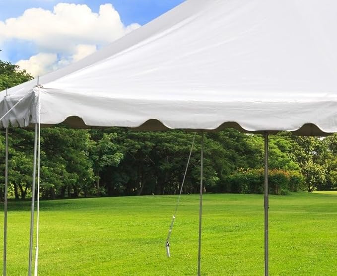 Party Tents Direct 15'x 15' Weekender Canopy Pole Tent with Sidewalls - Easy Up Canopy Tent with 50 Person Capacity - Outdoor Canopies for Parties, Weddings, and Events (White)