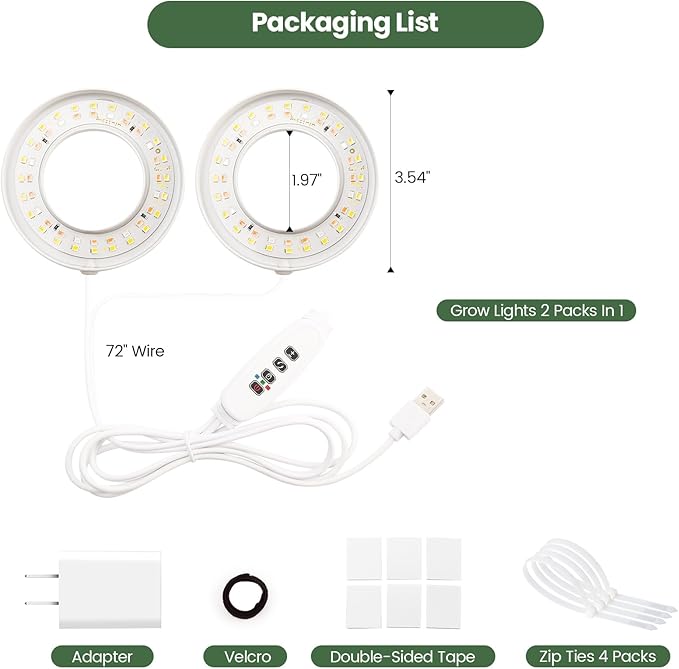 Mosthink Ceiling Grow Lights for Indoor Plants, 96 LEDs Plant Light Full Spectrum, Under Cabinet Plant Growing Lamp with Auto Timer, 10 Dimmable Levels, 3 Modes with Transparent Cover,Corded