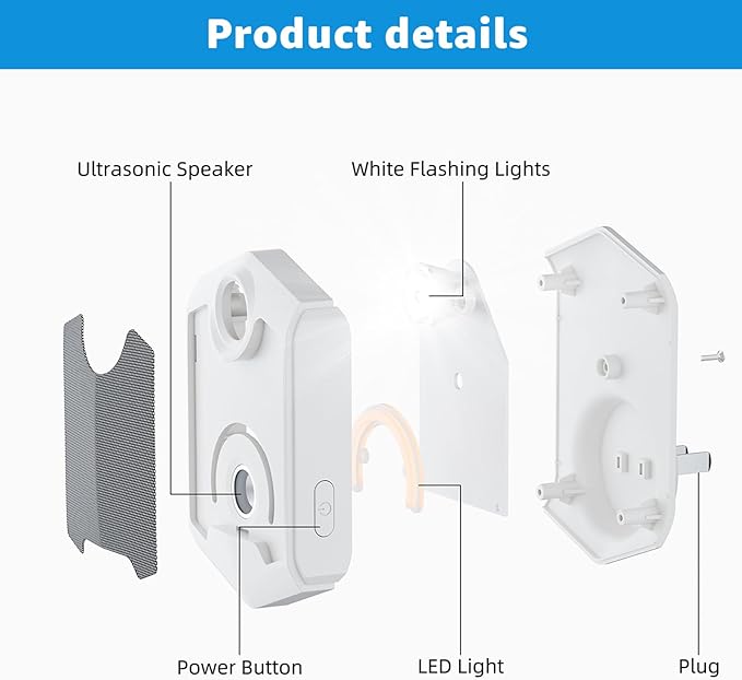Ultrasonic Pest Repeller, Electronic Repellent Plug-in with Night Light & Flashing, Repel Mice, Rats, Roaches, Ants, Spiders, Mosquitoes, Bugs, for Home, Kitchen, Garage, Office, Warehouse - 1 Pack