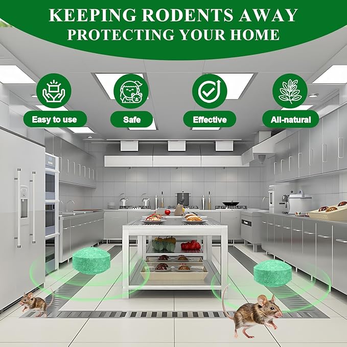 Rodent Repellent, Peppermint Oil for Mice Rats Squirrel Pests Repellent Indoor & Outdoor Use, Natural Rat Mouse Deterrent Family （24 Pack）