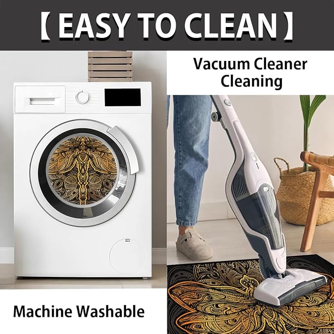 cfpolar Boho Dragonfly Half Round Door Mat, Non Slip Area Rug Soft Doormat for Front Door Indoor Entrance Welcome Mat for Garage Patio Home Decor 24 x 36 in