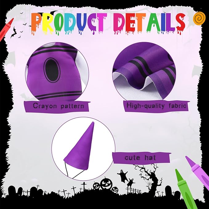 Geyoga Halloween Porch Goose Outfit 23" Classroom Goose Clothes Fall Lawn School Garden Patio Yard Outdoor Decorations(Purple,Crayon)