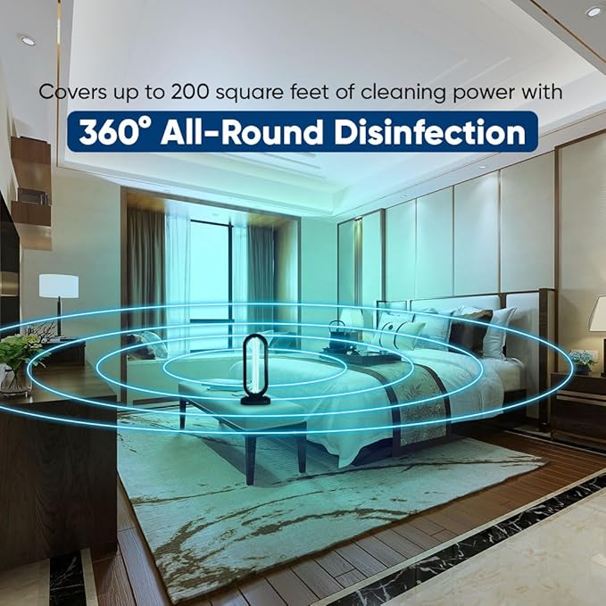 Swissklip HaloUV, Mold Remover, Home Disinfection Device, Dust Mites Remover, UV Light Sanitizer, Ultraviolet Sanitizer for Home, Room & Kitchen, Ultraviolet Light with 4 Speed Timings