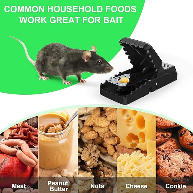Rat Traps, Large Mice Traps for House, Mouse Trap Indoor Quick Effective Sanitary, Mice Snap Trap, Safe Rat Trap Catcher for Family and Pet