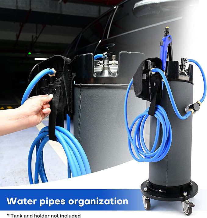 NEWISHTOOL Tint Smart Pouch Power Keg Sprayer Bag with 13 Feet Flexible Hose and Inner Filter, Chargeable Battery Powered Pump System for Window tinting, PPF and Auto Detailing