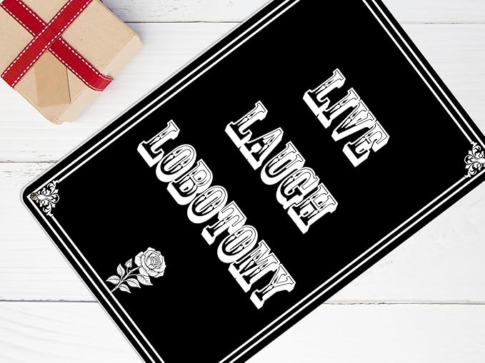 Goth Home Live Laugh Lobotomy Sign - Gothic Bedroom Halloween Decor - Witchy Aesthetic Dark Academia - 8x12 Inch