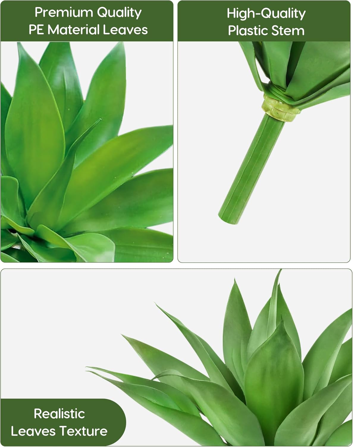 Velener Artificial Plant Outdoor Agave - Small Size UV Resistant Fake Agave Plants for Indoor and Outdoor Decor(14 Inch)-2 Pack