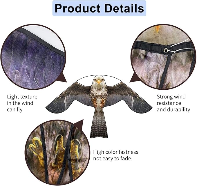 eyijklzo Bird Scarer Flying Kite Crops Farm Flying Bird Hawk Flying Kite