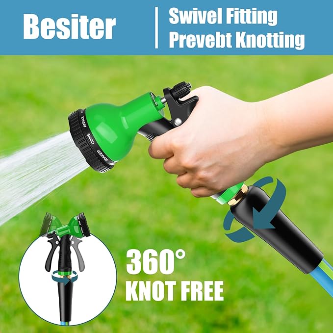 Short Garden Hose 5/8” 5FT: Burst-Resistant Water Hose with Sturdy Brass Fittings - Lead-Free Hose for Car Washing Pet Bathing - Lightweight for Outside Campers RV, Car Wash, Watering, Green