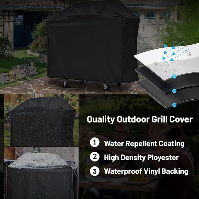 3-Burner Propane Gas BBQ Grill with Side Burner, 40,500 BTU Stainless Steel Gas Grill with Rain Cover for Outdoor, Camping, Barbecue Grilling Backyard Cooking (3+1 burner)