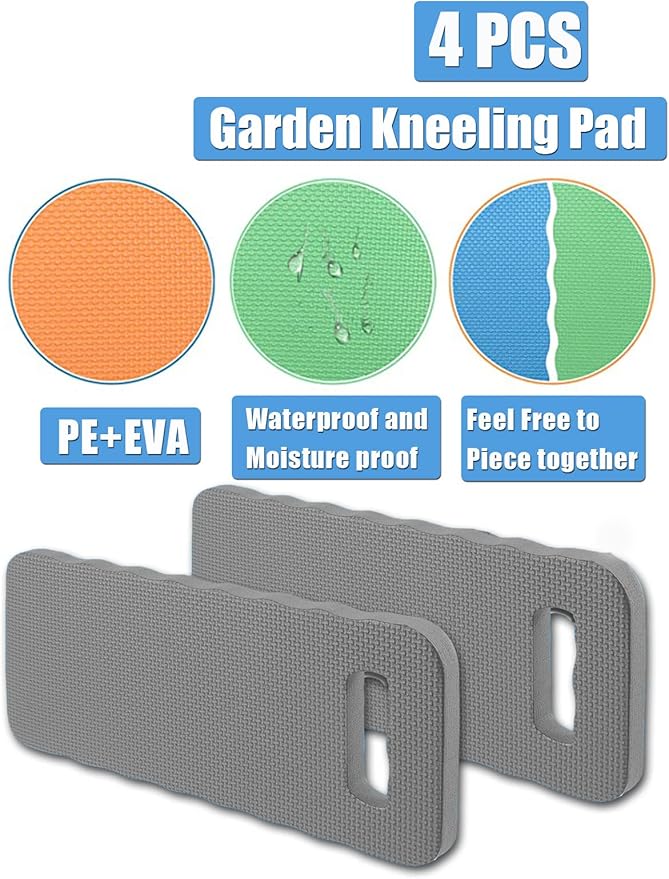 YWSHF 4 PCS Garden Kneeling Pad,Knee Mat Waterproof Foam Knee Pads for Gardening,Cleaning,Baby Bath,Yoga,Praying and Exercise 15.745'' x 7.09'' x 0.79'' Grey