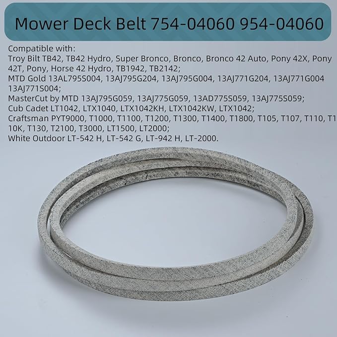 1/2x96.5 Mower Deck Belt 754-04060 954-04060,Kevlar Mower Belt for Troy Bilt Bronco Cub Cadet LTX 1042 42 Inch MTD 954-04060B 954-04060 754-04060B 754-04060 754-05056 (754-04060)