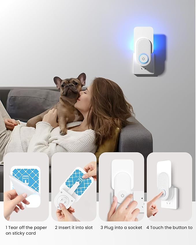 Fruit Fly Traps for Indoors - Highly Effective UV Blueish-purple Light | Plug-In Fly Trap for Flies, Fruit Flies, Moths, Gnats, and Other Flying Insects, with Exclusive Double-Sided Sticky Pads