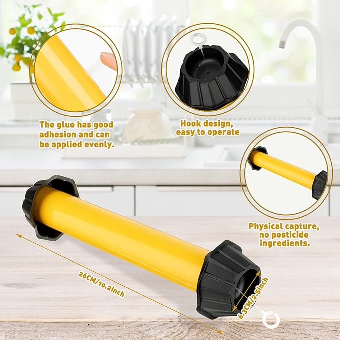 Qualirey Fly Traps for Indoor Outdoor Hanging Fruit Fly Stick Trap Sticky Mosquito for Home Insect 10 x 2.5 Inches(Yellow,8 Pcs)