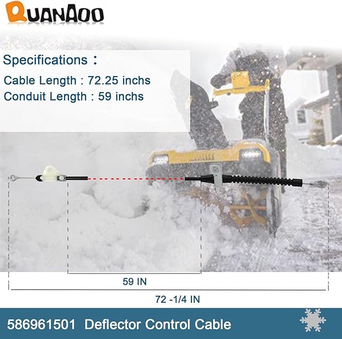 Deflector Control Cable 586961501 for Husqvarna Craftsman Poulan Jonsered Snowblower fits Husqvarna ST224 ST227P ST230P Snow Blower
