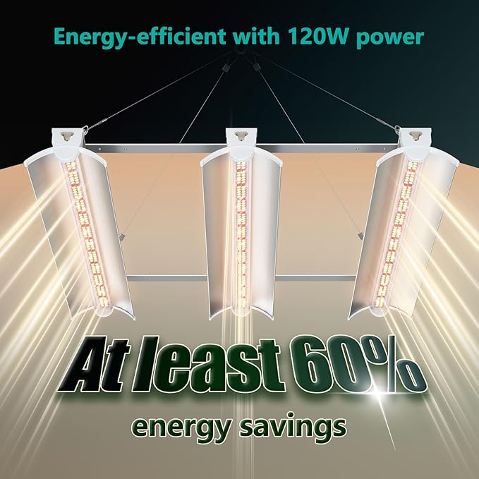 JESLED 120W Full Spectrum Plant Growing Lights with Timer, Plug in Suspended Fixture for 3x3ft Grow Tent Room, Greenhouse Cultivation, Laboratory Plant Cultivation,1.4FT