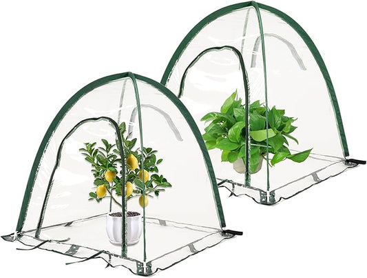 Portable Mini Greenhouse for Winter Gardening - Transparent PVC Pop Up Plant Protector Cover for Heat Preservation in Backyard