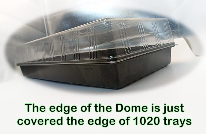 10 Pcs Humidity Dome, Plastic Clear Seed Starter Dome 1020 Tray Covers Humidifying and Insulating for Greenhouse Germination and Garden Growing (21.5"×11.5", 3.15" Height, 10-Pack)