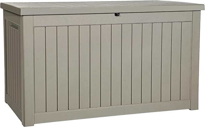 YITAHOME XXL 230 Gallon Large Outdoor Storage Deck Box for Patio Furniture, Outdoor Cushions, Garden Tools and Sports/ Pools Equipment, Weather Resistant Resin, Lockable (Taupe)