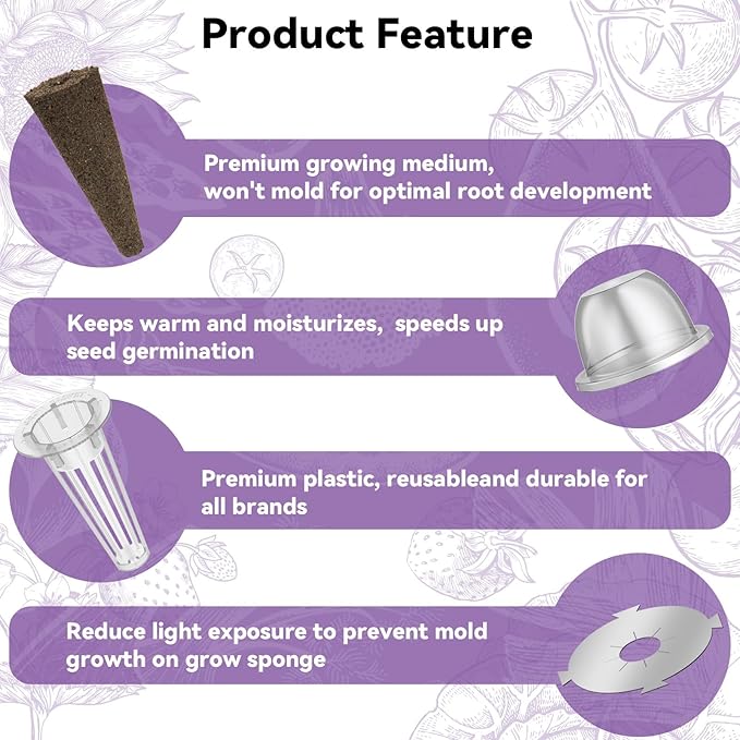 inbloom Salad Seed Pod Kit Compatible with AeroGarden, Ahopegarden, iDoo, MUFGA Hydroponics Growing System, 400+ Mixed Seeds with American Fast/Paris Island/Buttercrunch/Romaine Lettuce (7-Pod)