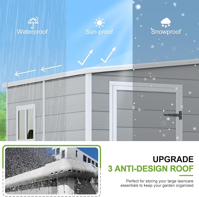 5x4 Shed Resin Outdoor Storage with Floor Included, Waterproof Lockable Small Plastic Garden Tool Shed Cabinet