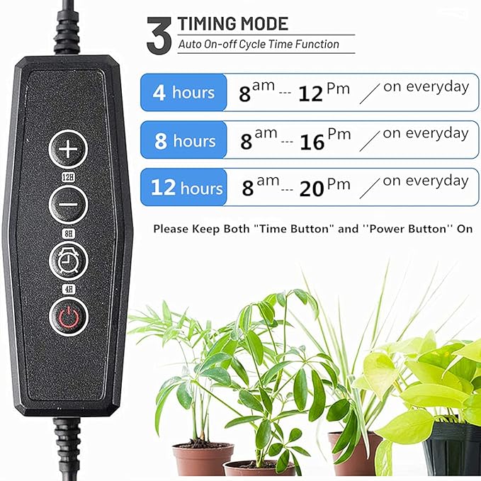 GHodec Grow Light with Stand, 60 LED 5500K Full Spectrum Floor Plant Light for Indoor Plants Growing,5 Dimmable Levels & Auto On/Off Timer,Tripod Stand Plant Lamp Height Adjustable