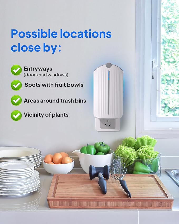 Flying Insect Trap, Fruit Fly Trap Plug in Indoor Bug Catcher with 4 Refill for Gnats, Moths, House & Fruit Flies - Refill Compatible with ZevoM364A/Max (1 Devices + 4 Refills)