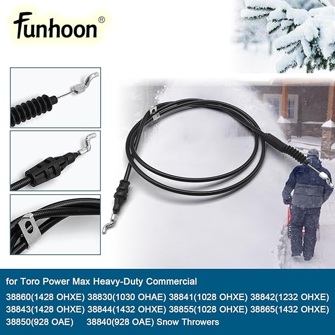 138-0730 Deflector Control Cable for Toro Power Max Heavy-Duty 38830 38840 38841 38842 38843 38844 38850 38855 38860 38865 Snow Thrower Snowblowers