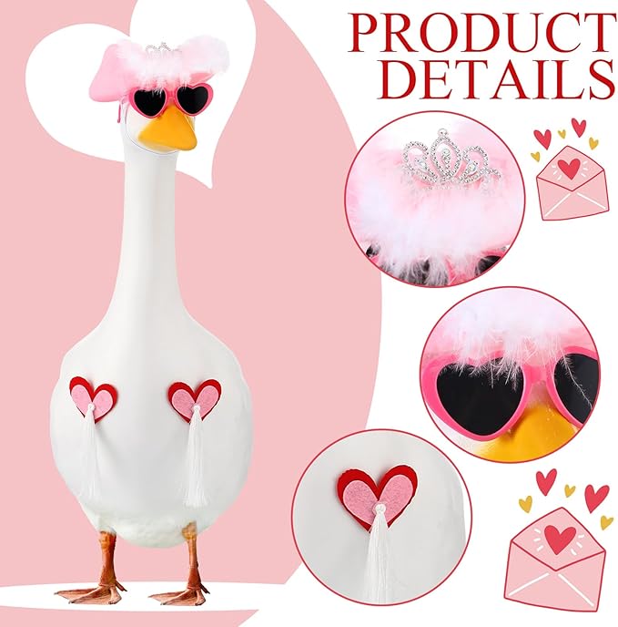 Outus Halloween Sexy Cowgirl Goose Outfits Funny Pink Cowboy Porch Goose Outfit 23 Inch Cowgirl Lawn Geese Cloth for Halloween Valentines Bachelorette Party Yard Garden Outdoor Decor