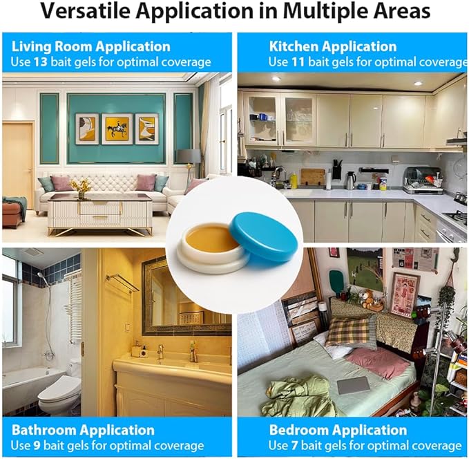 32 Pack Roach Killer Indoor Infestation Roaches Gel Bait Stations, Powerful Cockroach Killer Indoor Home for Roach Infestation, Long-Lasting & Effective Cockroach Gel Bait, Easy to Use & No Mess