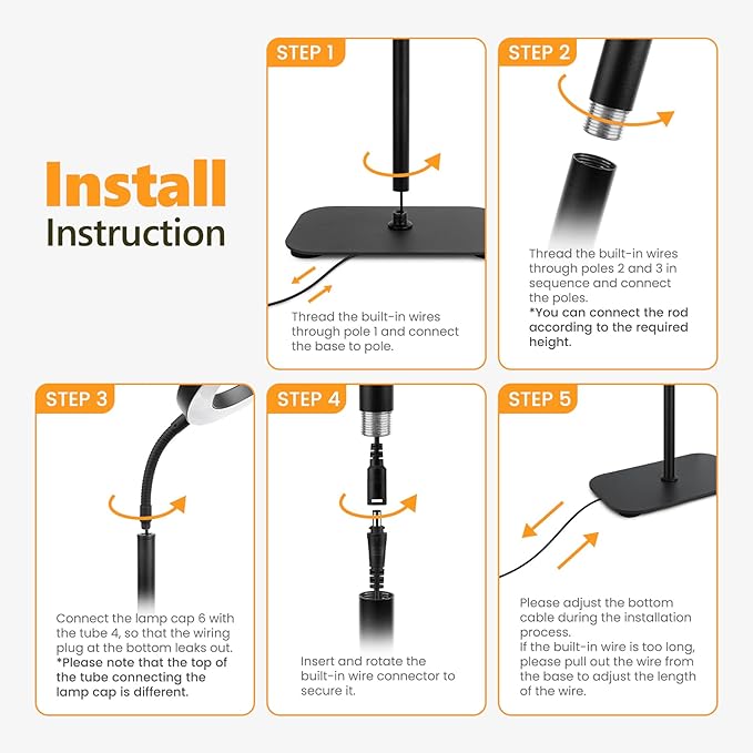 Plant Grow Light, 20W Growing Lights for Indoor Plants Full Spectrum, LED Floor Lamp with Height Adjustable Stand, Auto Timer 3/9/12H,10 Dimmable Brightness for Small Large Tall Plants Growth