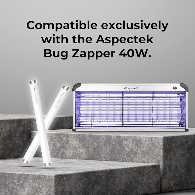 ASPECTEK Bug Zapper Replacement UV Lamp Bulbs – Light Tubes for 40W Electronic Insect Killers – Fits ASIN B07KSRFJ9Y, 2-Pack