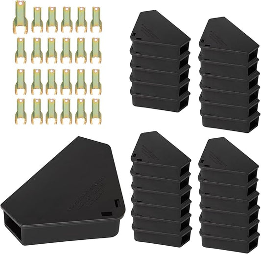 Mouse Station with Keys Black 24 Pack, Key Required Mouse Stations, Mice Stations, Keeps Children and Pets Safe Indoor & Outdoor