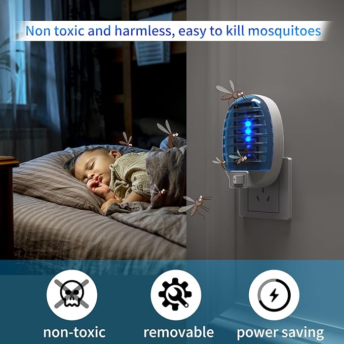 Bug Zappers Indoor, Flying Insect Trap Plug-in, Mosquitoes Killer, Fly Traps for Indoors, Mosquito Zapper Gnat Moth Catcher for Living Room, Home, Bedroom, Office, Patio, Kids & Pets - 6 Packs