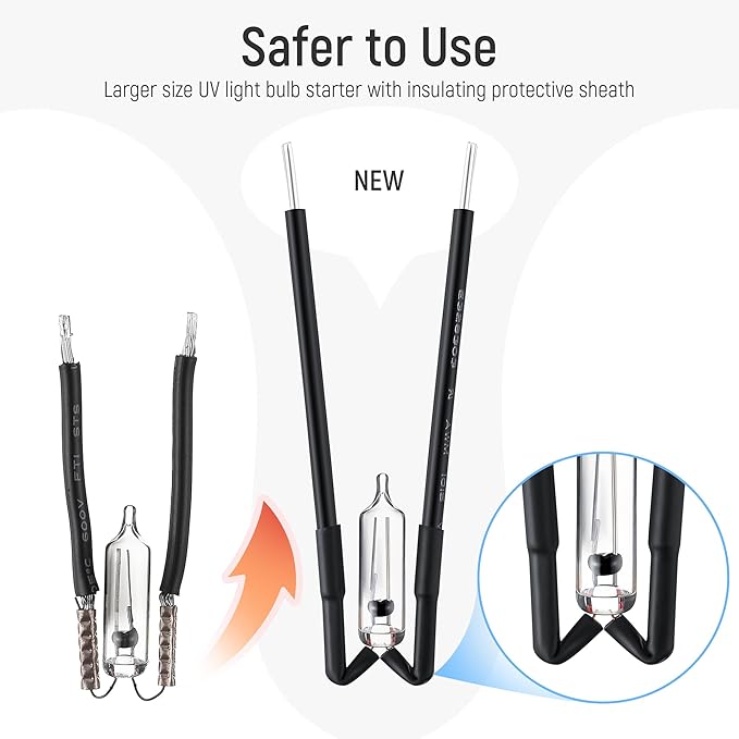 Qualirey UV Light Bulb Starter for Bug Zappers Compatible with Flowtron, Compatible with 531-9340, BK-15, BK-15D, BK-40, BK-80, MC9000 FC7600, BF-150(4 Pcs)