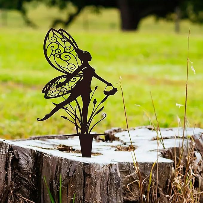 Garden Decoration Fairy Metal Flower Fairy 3-Piece Set Suitable for Yard, Flower Pot, Lawn, Flower Bed Decoration Gifts