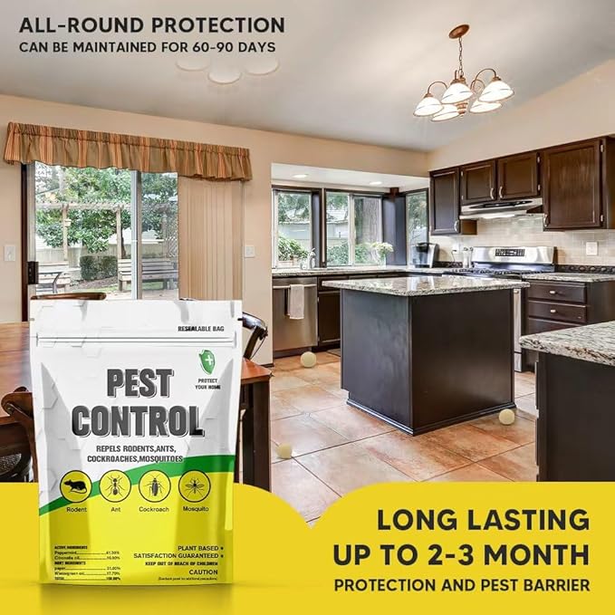Pest Control, Mice Repellent Indoor, Rat Repellent, Mouse Repellent Outdoor, Long-Lasting Rodent Repellent Indoor, Repel Mice, Mouse, Rats, Ants, Roaches, Spiders, Moths & Other Pests-12P