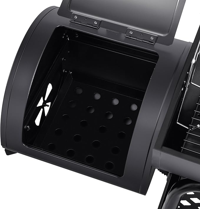 Royal Gourmet CC1830M 30 Inch Barrel Charcoal Grill with Offset Smoker & Warming Rack, Outdoor BBQ Grill with 811 Sq. In. Grilling Space for Backyard, Patio and Parties, Black