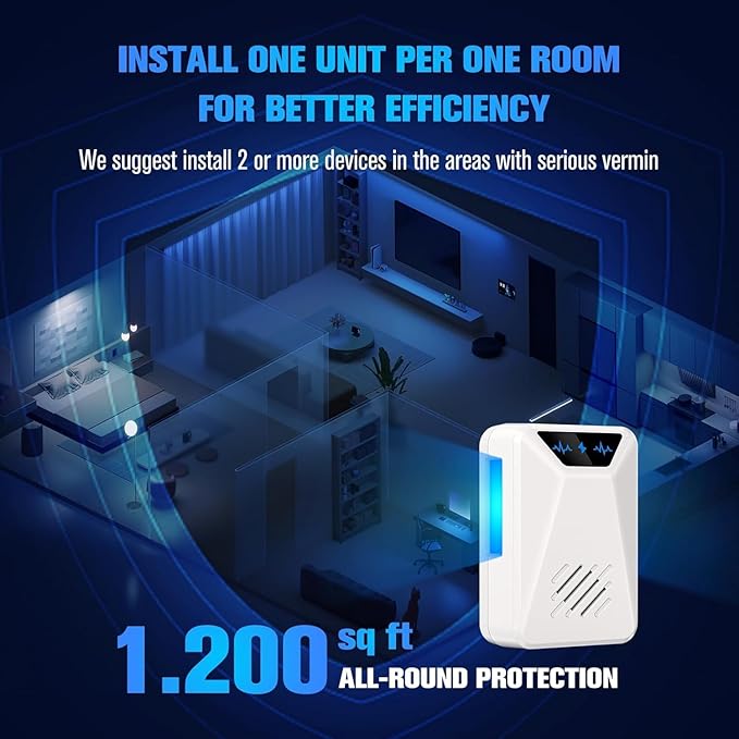 6 Packs Ultrasonic Pest Control Repeller, Electronic Pest Repellent Plug in Indoor for Insect Roaches Spider Ant Bug Mosquito Mouse Repellent for House Kitchen Garage Warehouse