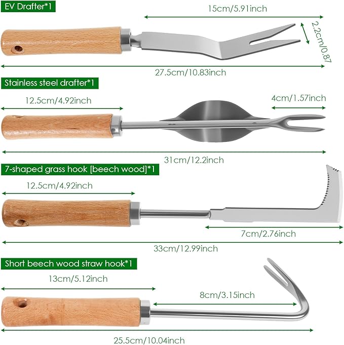 4 Pack Weed Puller Tool, Stainless Steel Hand Weeder Tool, Crevice Weeding Digger Tool, Gardening Tools for Cracks, Driveways, Lawn Edger, Moss Removal