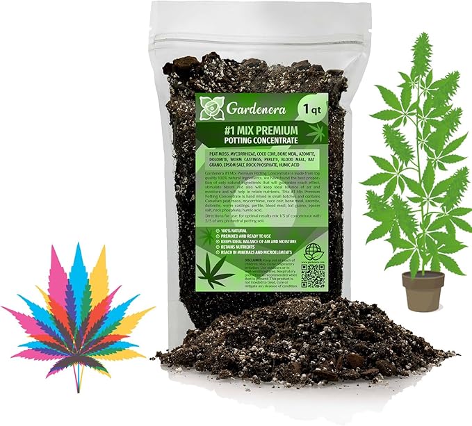 Organic Autoflower Plants Potting Soil Mix - Perfect Balance of Nutrients, Drainage, and Aeration for Thriving Autoflower Plants- 1 Quart